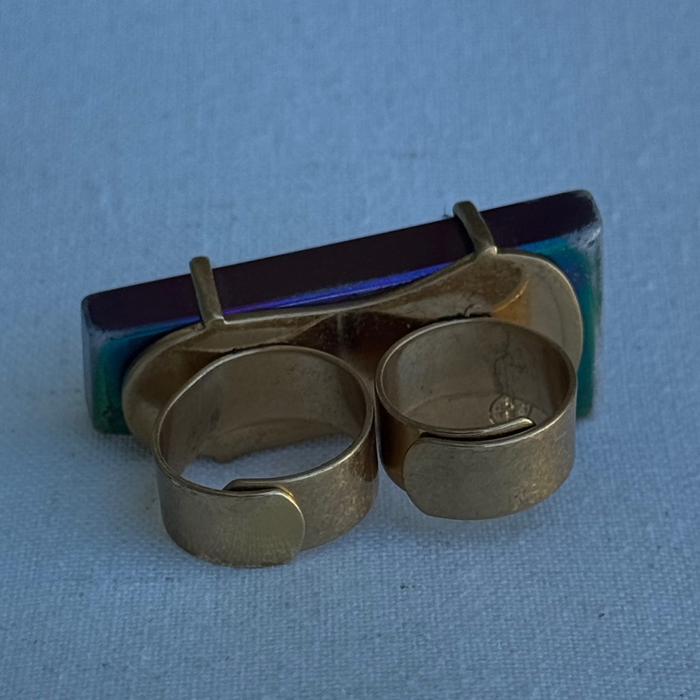 Tory Burch Adjustable Geometric Double Ring. - image 5